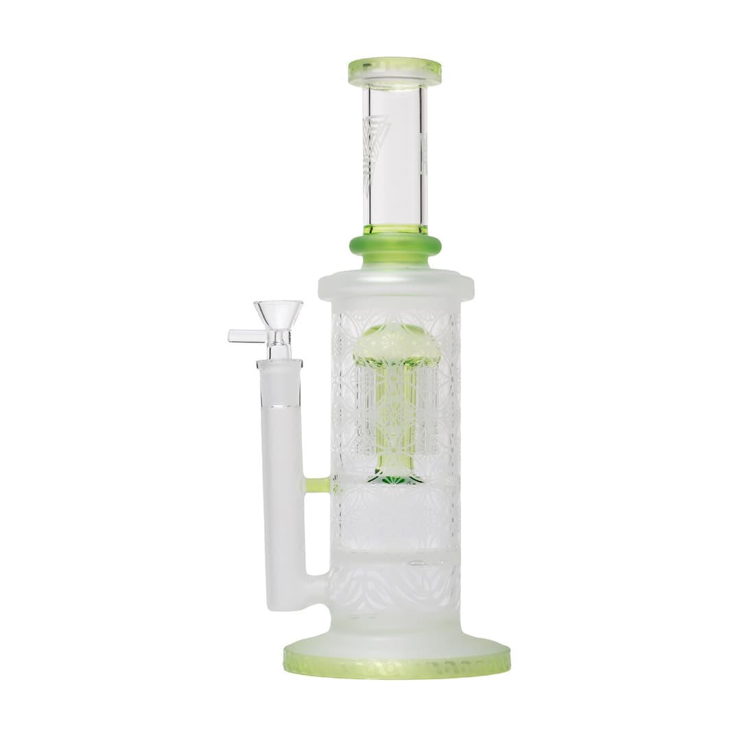 Human Grade Sacred Straight Sandblasted Glass Water Pipe