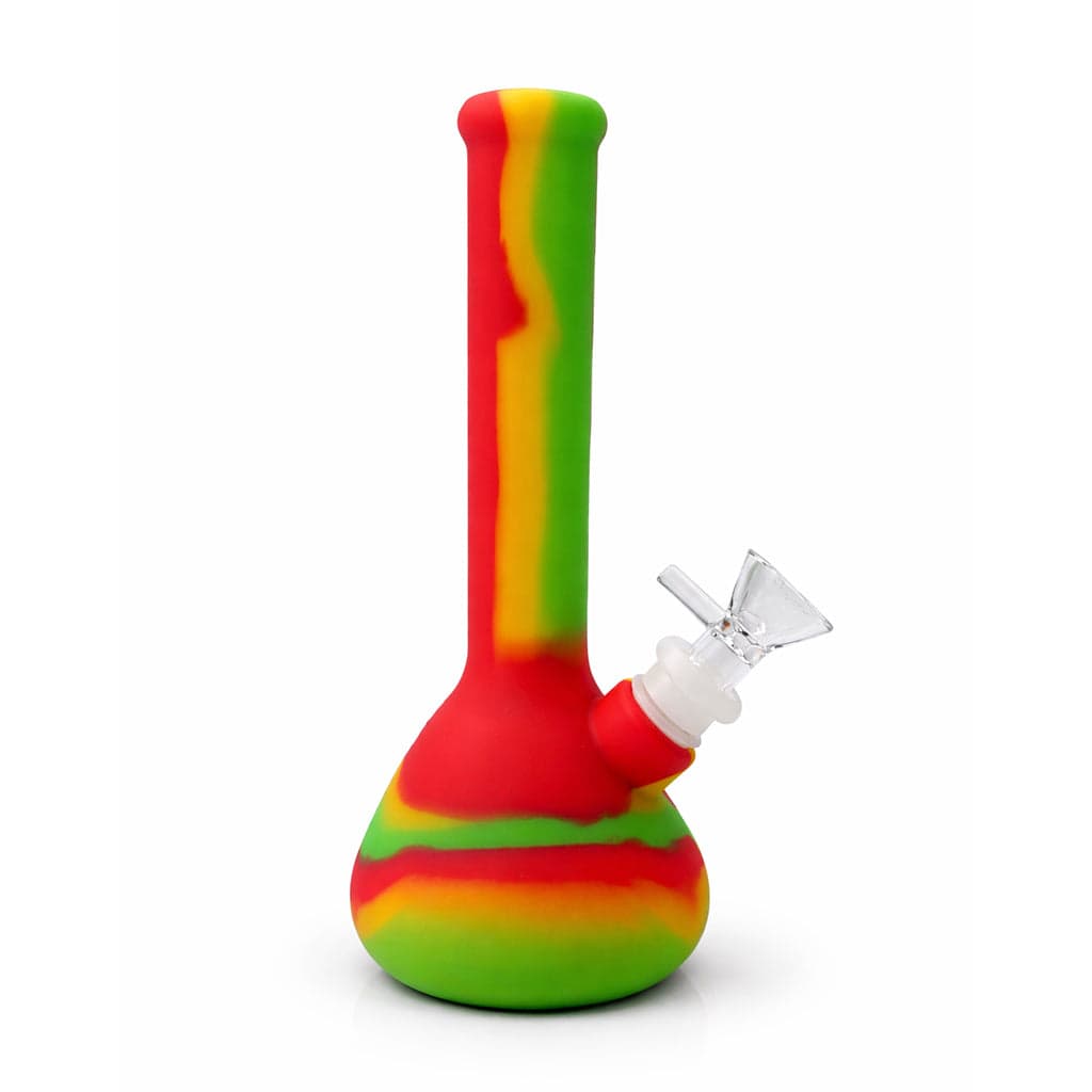 SILICONE BEAKER BONG WITH REMOVABLE GLASS BOWL