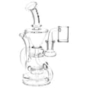 Pulsar Kicked Back Recycler Rig - 7.5" / 14mm F / Clear