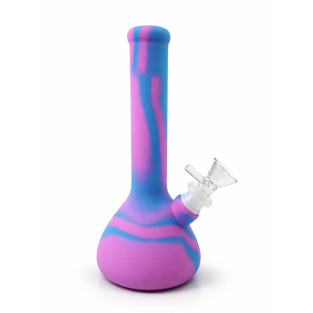 SILICONE BEAKER BONG WITH REMOVABLE GLASS BOWL