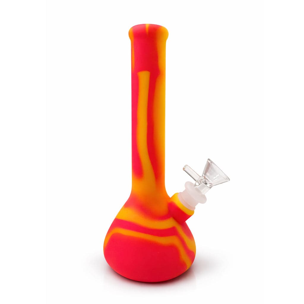 SILICONE BEAKER BONG WITH REMOVABLE GLASS BOWL