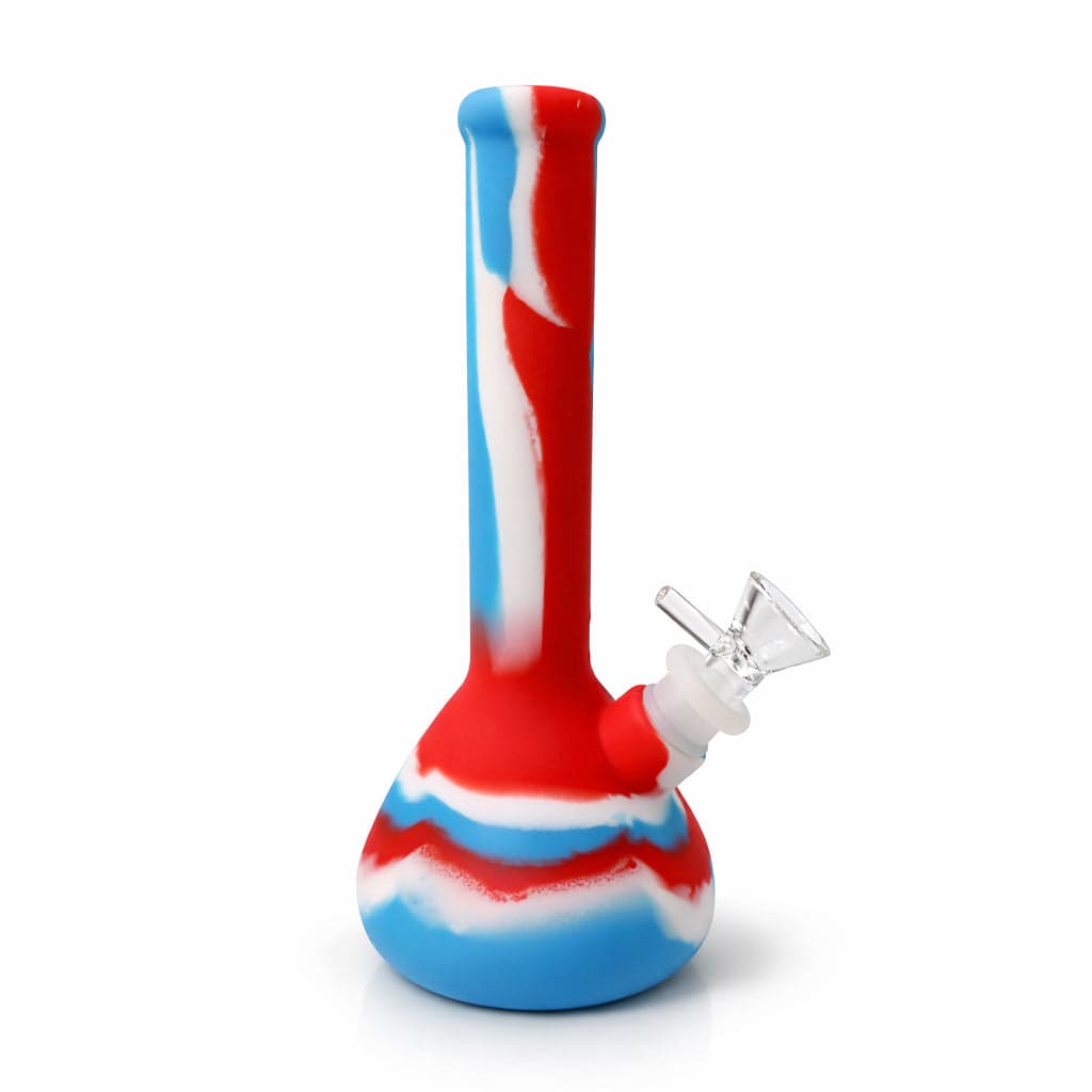SILICONE BEAKER BONG WITH REMOVABLE GLASS BOWL