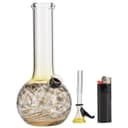 LA Pipes Raked Tiger Stripe Accented Beaker Bong 8"